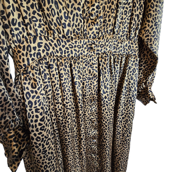 Vintage 1980s Animal / Leopard / Cheetah Print dress Frances Henaghan Size 14 - Picture 3 of 9